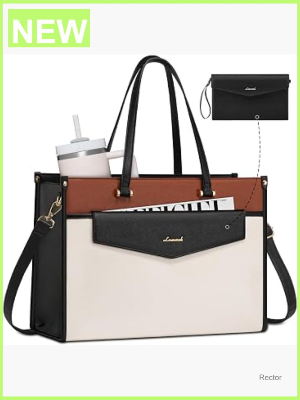 2-in-1 Laptop Tote Bag Women Work Purse Computer Briefcase Handbag Envelope